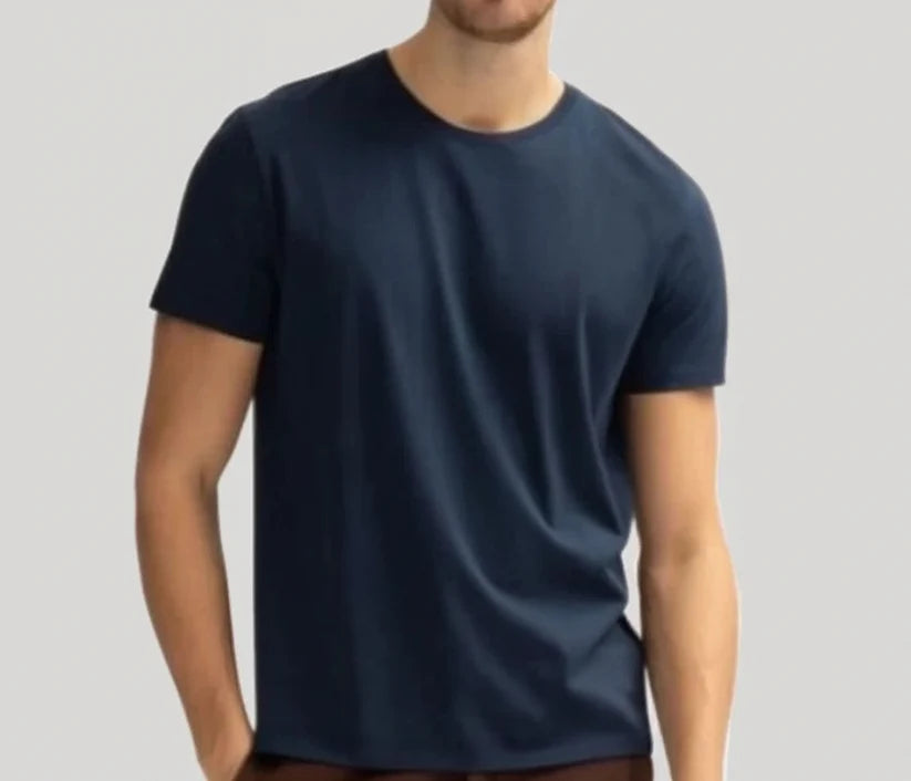 Men’s Navy Blue Round Neck Cotton T-Shirt