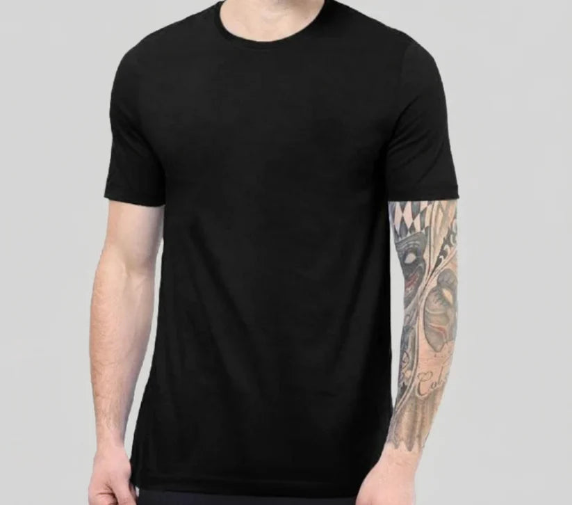 Men’s Black Round Neck Cotton T-Shirt